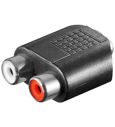 Image of Adapter Klinke 3,5mm Bu > 2x Cinch Bu Delock - Quality4All