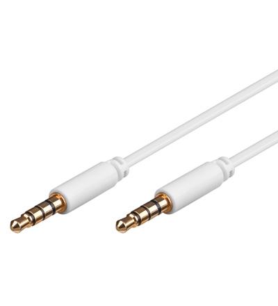 Image of Kabel Klinke 3,5mm ST/ST 4pin IPhone 0,5m weiß Delock - Quality4All