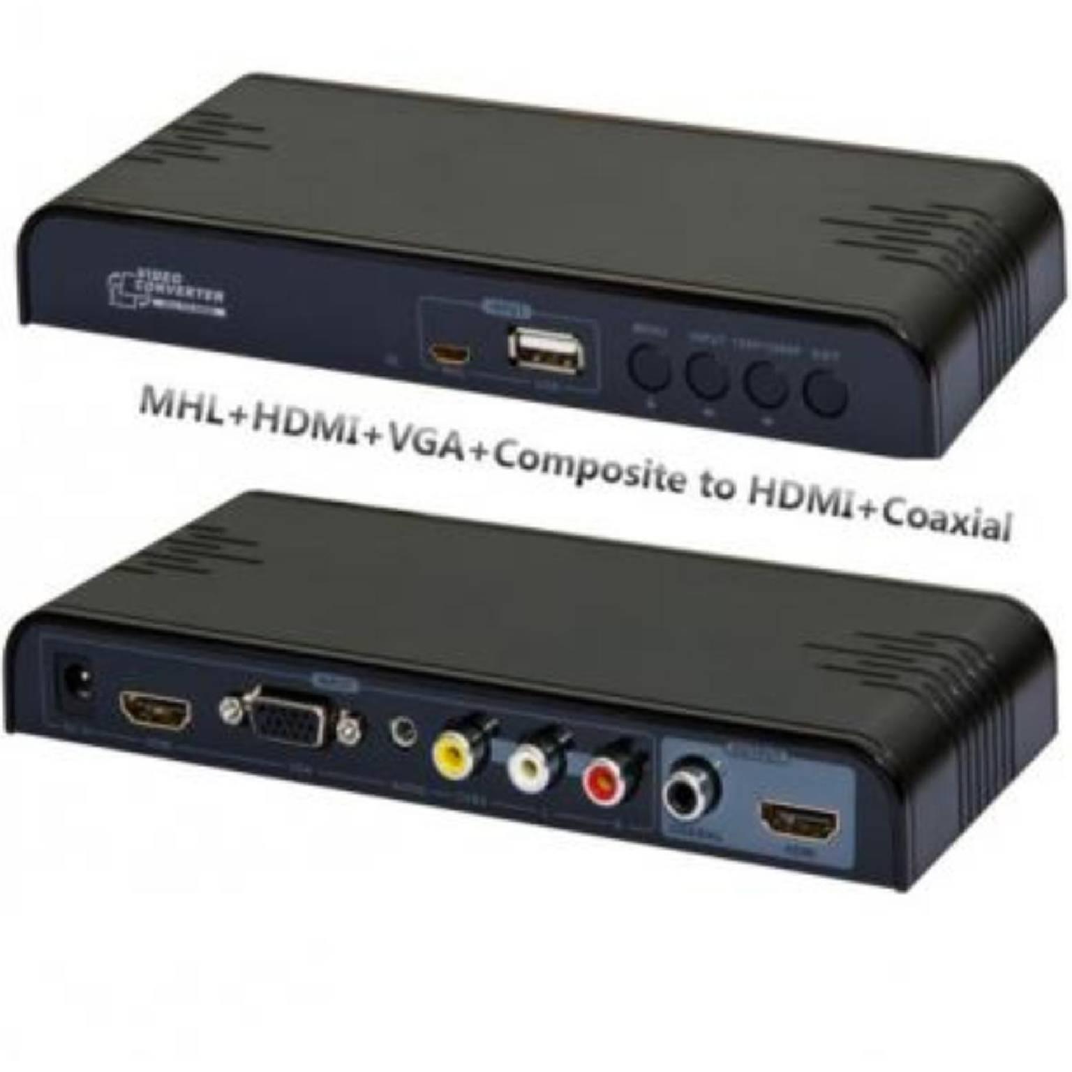 MHL HDMI VGA Composiet naar HDMI omvormer Uitgang: HDMI en Digitaal coaxiaal
