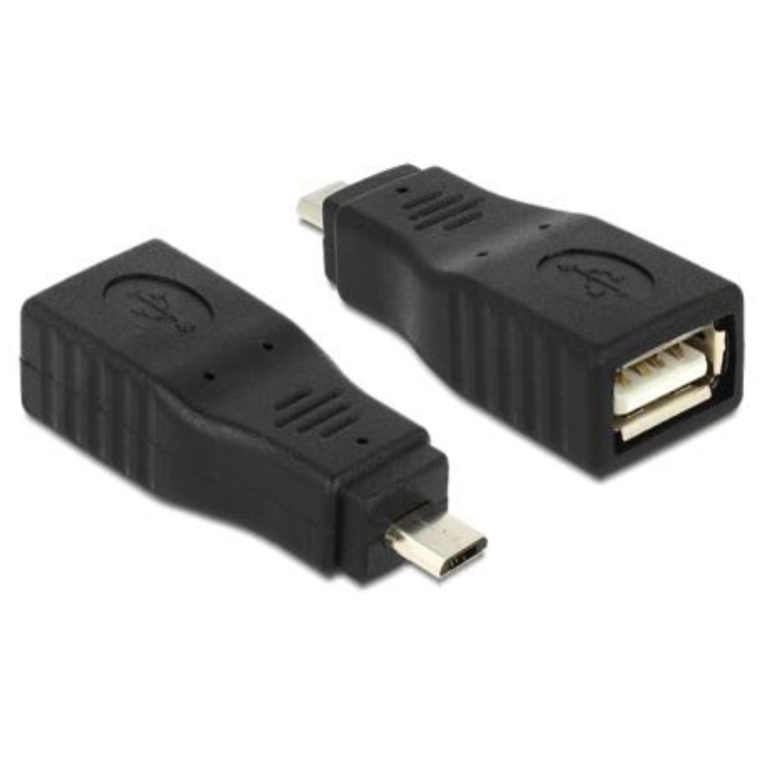 Delock Adapter USB Micro B male > USB 2.0 female OTG full covered - Delock