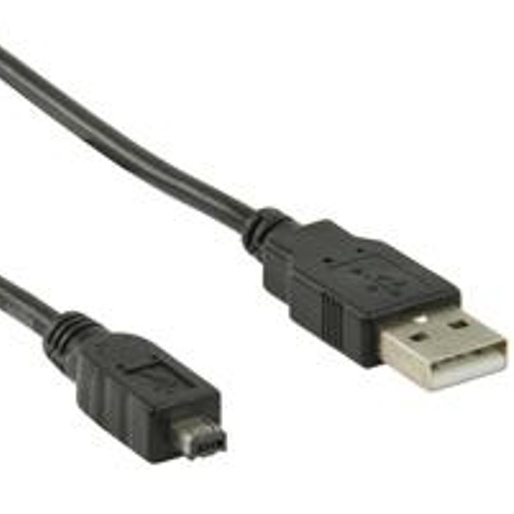 Image of USB 2.0 Kabel A Male - Hirose Mini 4-Pins Male 2.00 M Zwart