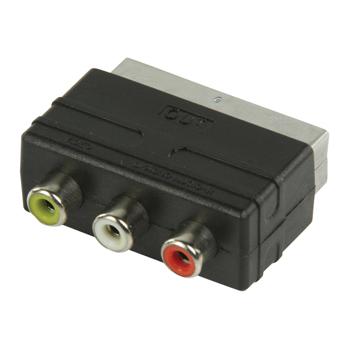 Image of SCART - RCA output adapter SCART mannelijk - 3x RCA vrouwelijk zwart -