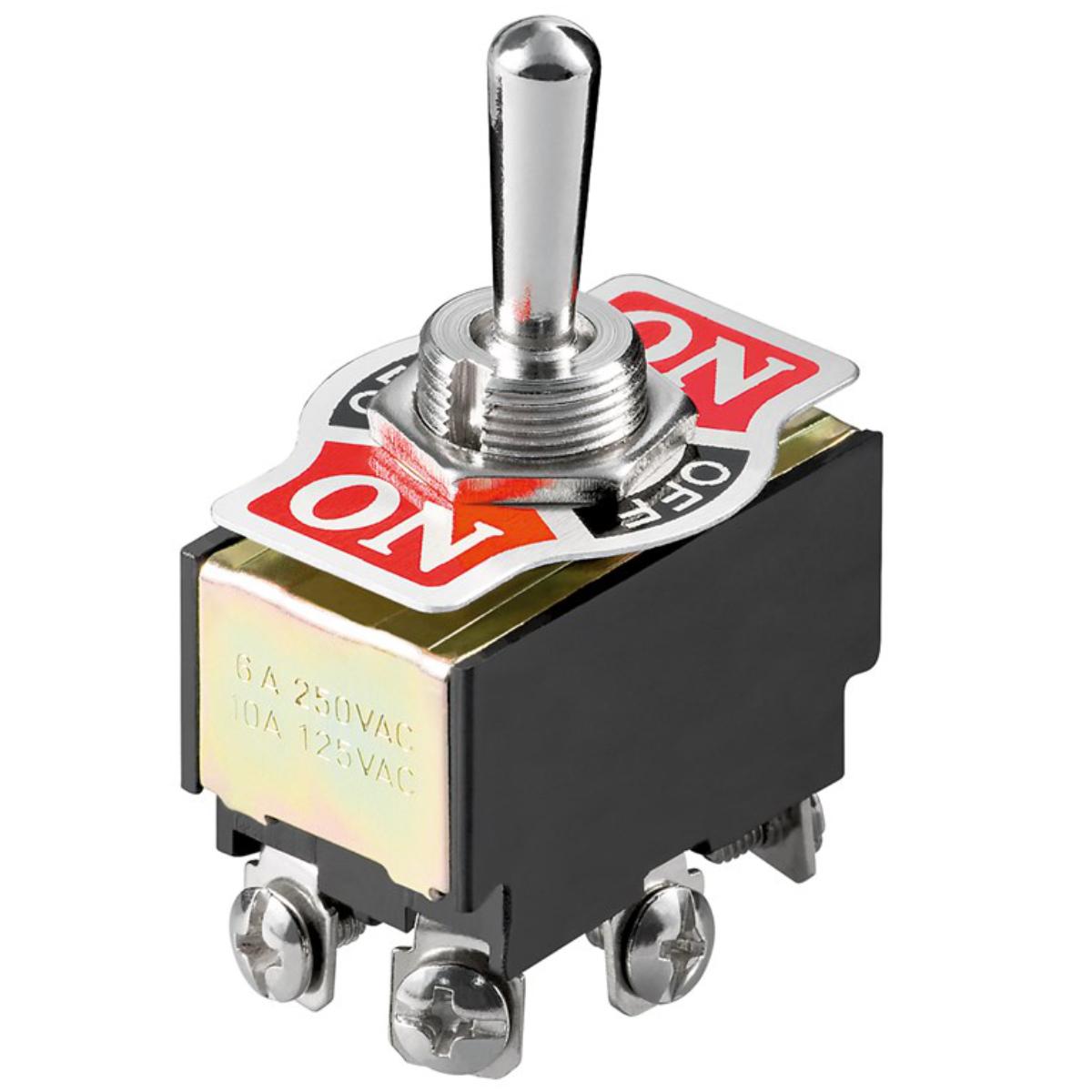 Image of Miniature toggle switch 2xON-OFF-ON screw version - Goobay