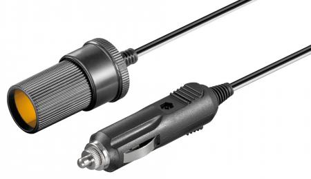Image of Car cigarette lighter cable lenght 2,0 mtr , plug>jack - Goobay
