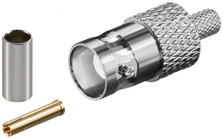 Image of BNC crimp coupler for RG 58/U cable with gold pin - Goobay