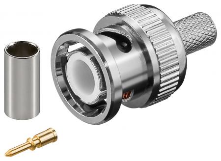 Image of BNC crimp plug - teflon for RG 59/U cable with gold pin - Goobay