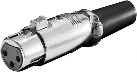 Image of Microphone jack, 3-pins locking mechanism & screwed pull-relief - Goob