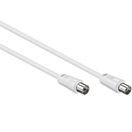 Image of Antenna cable white 15.0 m coax plug/jack - Goobay
