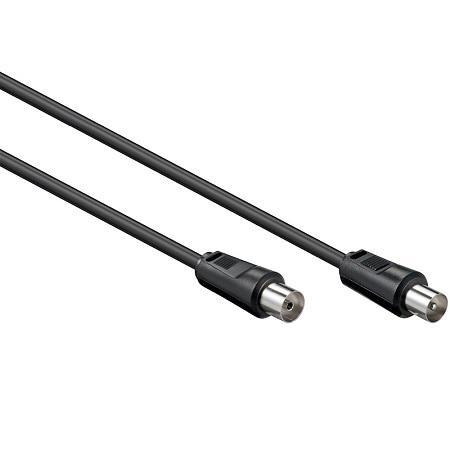 Image of Antenna cable black 0.50 m coax plug/jack - Goobay