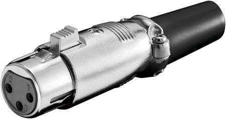 Image of Microphone jack, 3-pins, goldpin locking mechanism & screwed pull-reli