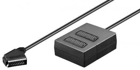 Image of 2 way scart splitter with 0.4 m connection cable - Goobay