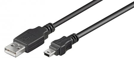 Image of USB 2.0 Hi-Speed cable inchesAinches plug > inchesBinches Mini plug 5