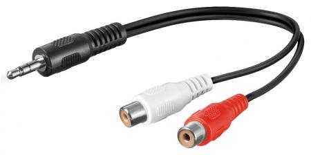 Image of Audio video cable 1,5 m 3.5 mm stereo plug > 2 x RCA jack - Goobay