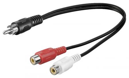 Image of Audio video cable 1,5 m 1 x RCA plug > 2 x RCA jack - Quality4All