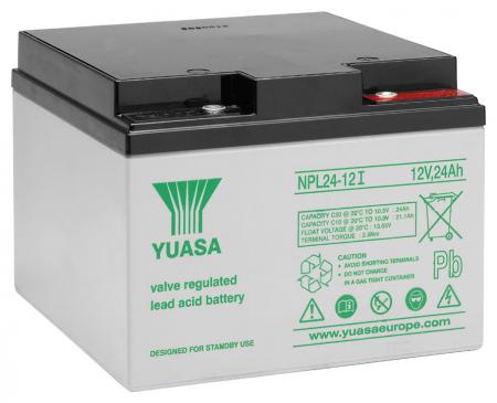 Image of Lead acid battery (Yuasa), NPL 24-12I, 10-12 Years 12V 24Ah (M5 connec