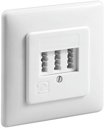 Image of TAE wall plate flush mount NFF - white for 2 phones and 1 n-encoded e