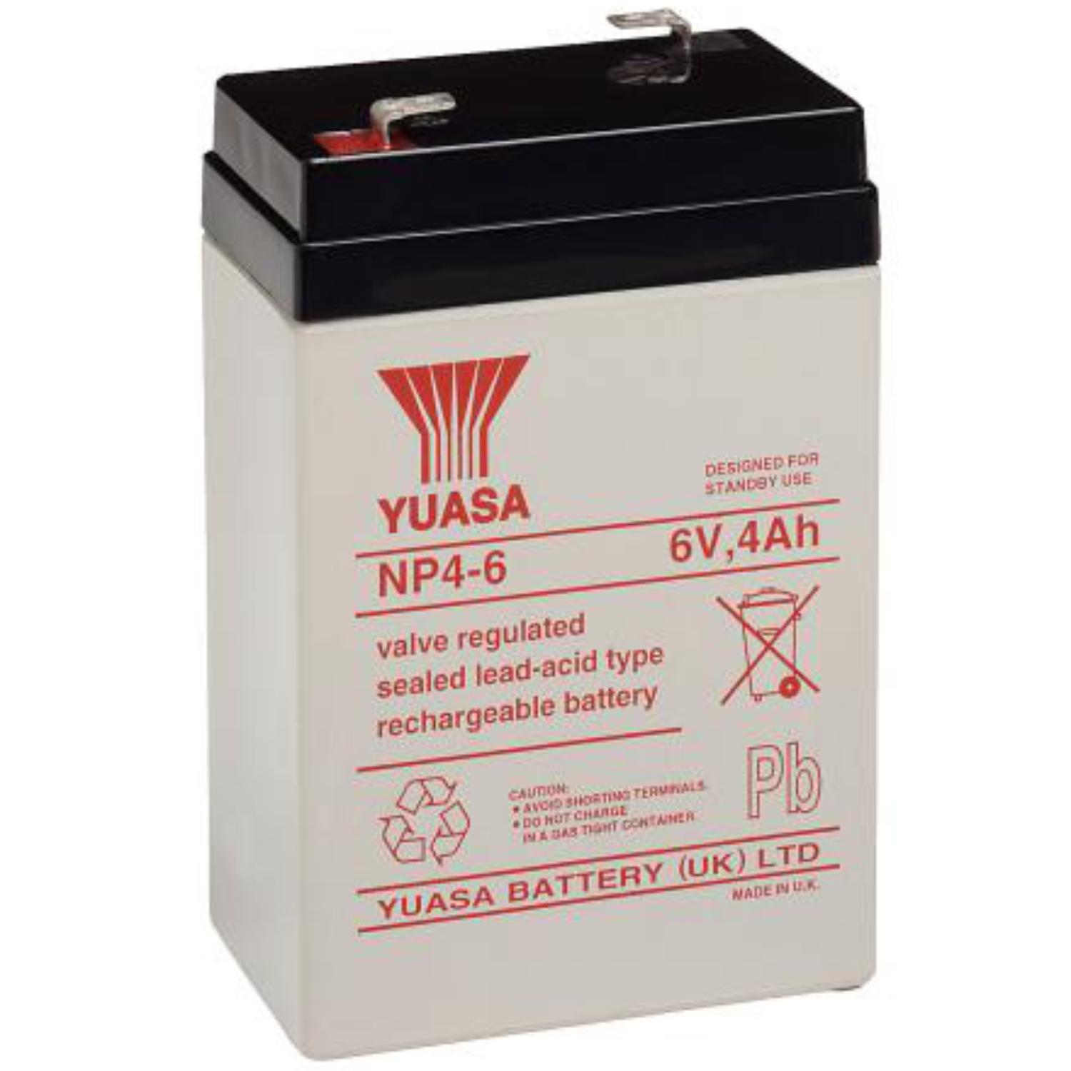 Image of Lead acid battery (Yuasa) Yuasa: NP4-6 (Faston 187 - 4,8mm) - Goobay