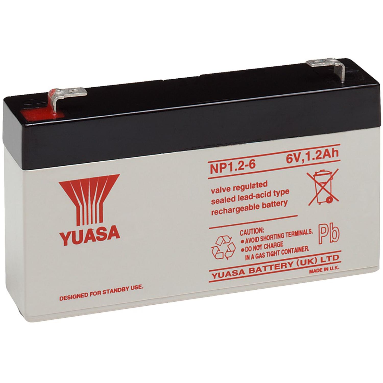 Image of Lead acid battery (Yuasa) Yuasa: NP1.2-6 (Faston 187 - 4,8mm) - Goobay