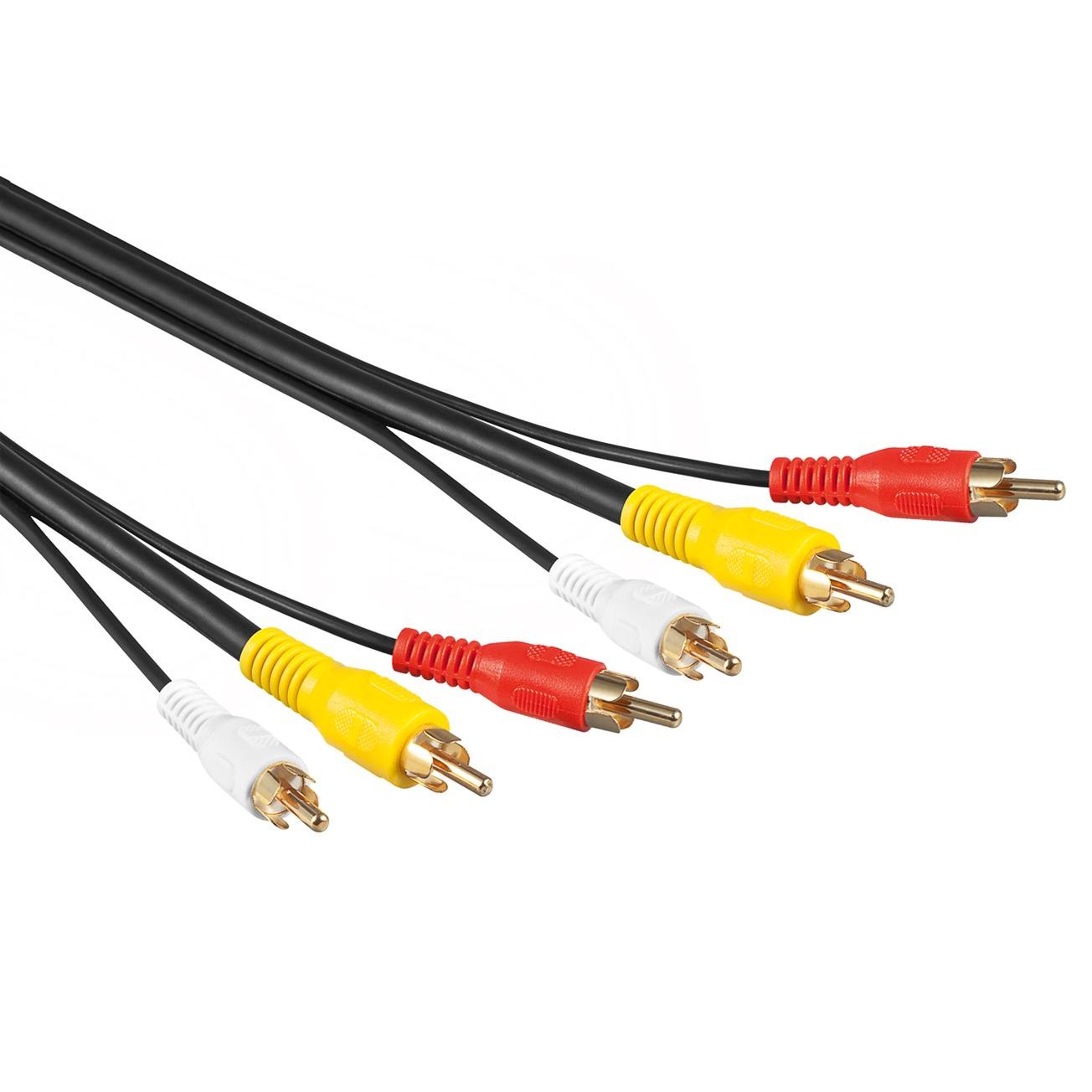 Image of Audio video cable 5,0 m 3 x RCA plug > 3 x RCA plug - Goobay