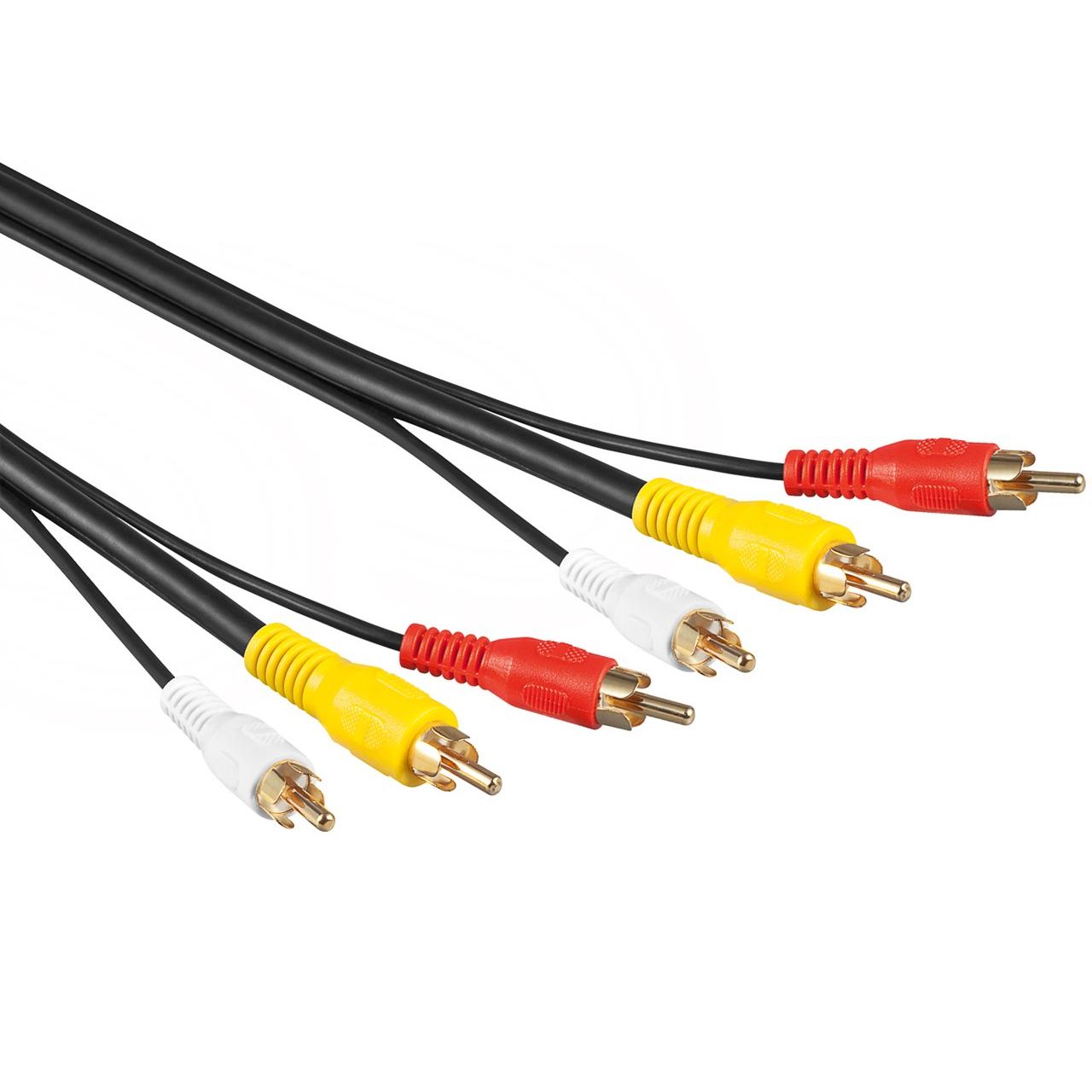 Image of Audio video cable 1,5 m 3 x RCA plug > 3 x RCA plug - Goobay