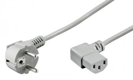 Image of Power cable 2m R/A CEE 7/7 plug > R/A IEC 320-C13 - Goobay