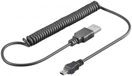 Image of Mini-USB spiral extension cable - Goobay