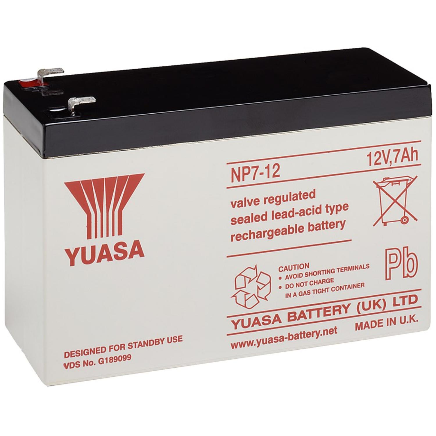 Image of Lead acid battery (Yuasa) Yuasa: NP7-12 (Faston 187 - 4,8mm) - Goobay