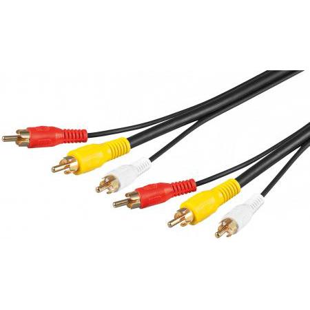 Image of Audio video cable 15,0 m 3 x RCA plug > 3 x RCA plug - Goobay