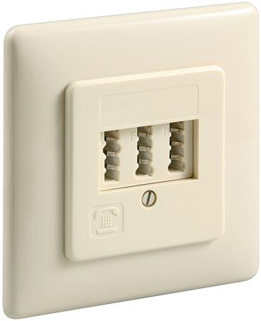 Image of TAE wall plate flush mount NFN - beige for 1 phone and 2 n-encoded ex