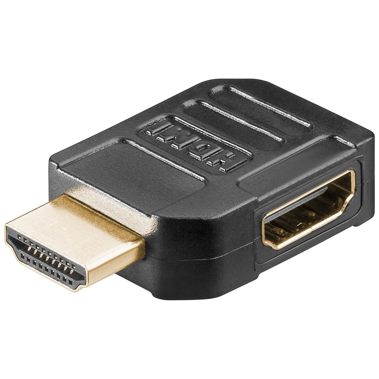 Image of HDMI adaptor HDMI jack > HDMI plug right angle - Goobay