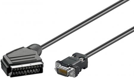 Image of Audio video cable 7.5 m scart plug > 15 pin high density plug - Goobay