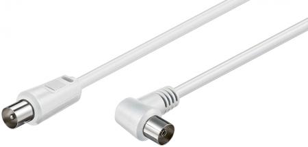 Image of Antenna cable (angle) white 10.0 m coax plug/ jack (90?) - Goobay