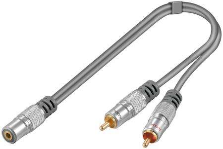 Image of Home Theater Adaptor, 0.2m 3.5mm stereo jack > 2*RCA plug - Goobay