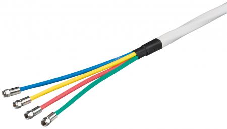 Image of Quattro-coaxial-cable set (CCS) 80dB 2x shielded 10m Set + 4 F-compres