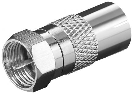 Image of Adaptor: F-plug>coaxial jack (IEC 9,5 mm) quality copper finish, big n