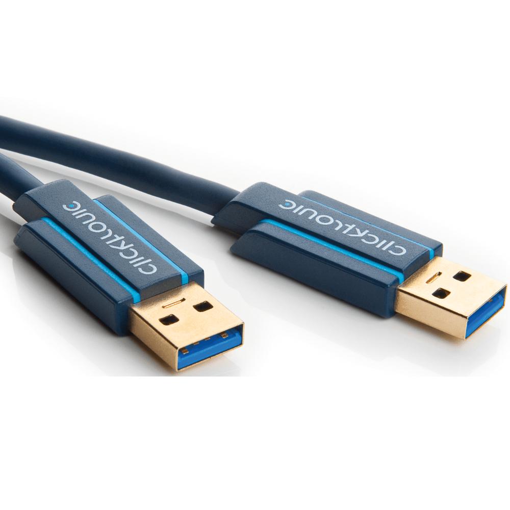 Image of clicktronic USB 3.0 Aansluitkabel [1x USB 2.0 stekker A - 1x USB 2.0 stekker A] 1.80 m Blauw Vergulde steekcontacten