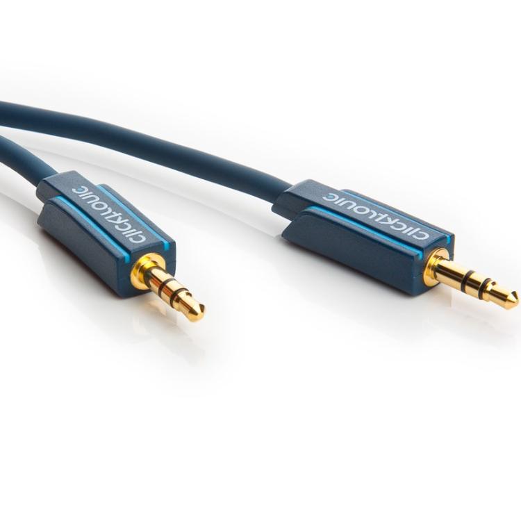 Image of clicktronic Jackplug Audio Aansluitkabel [1x Jackplug male 3.5 mm - 1x Jackplug male 3.5 mm] 1.50 m Blauw Vergulde steekcontacten
