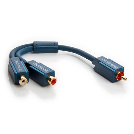 Image of clicktronic Cinch Audio Y-adapter [1x Cinch-stekker - 2x Cinch-koppeling] Blauw