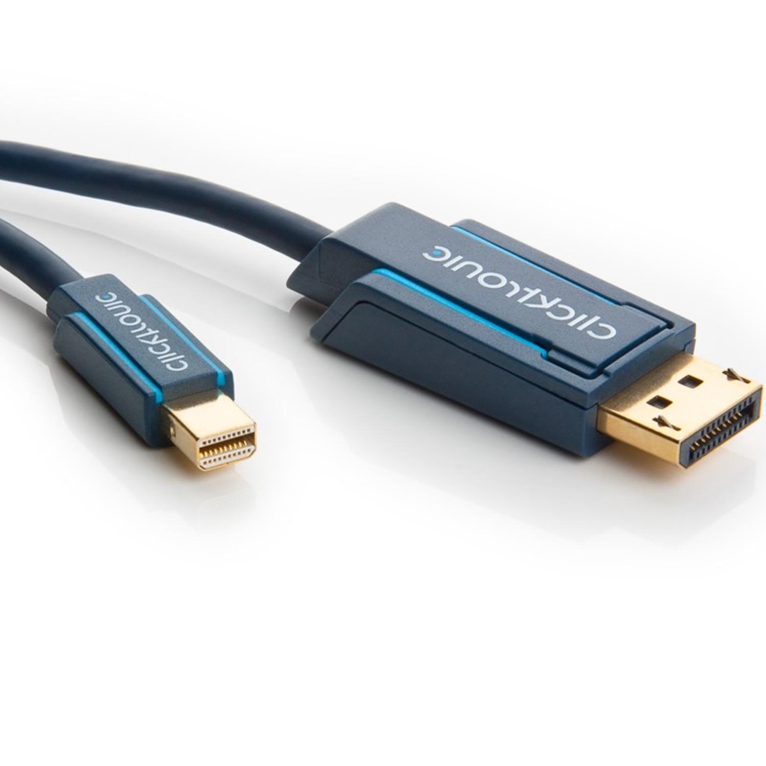 Image of clicktronic DisplayPort Aansluitkabel [1x DisplayPort stekker - 1x Mini-DisplayPort stekker] 3 m Blauw