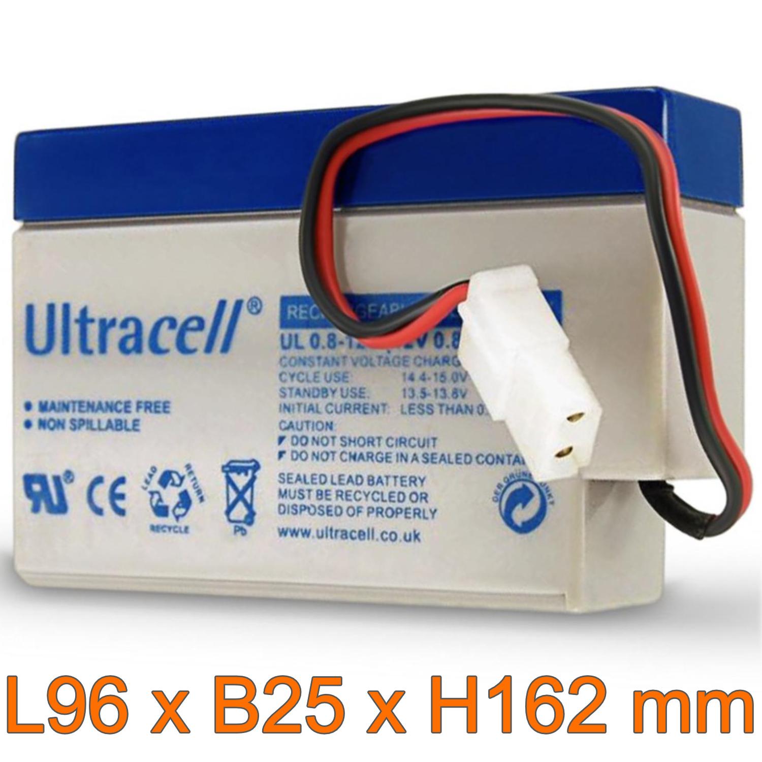 Image of Lead acid battery (Ultracell) 12 V 0,8 Ah - Goobay