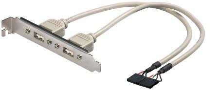 Image of SLOT plate USB 2.0 USB 2.0 2x 5 PIN plug 0,2m - Goobay