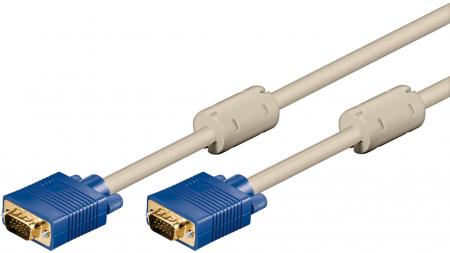 Image of Full HD SVGA monitor cable 15 pin HD plug > 15 pin HD plug - Goobay