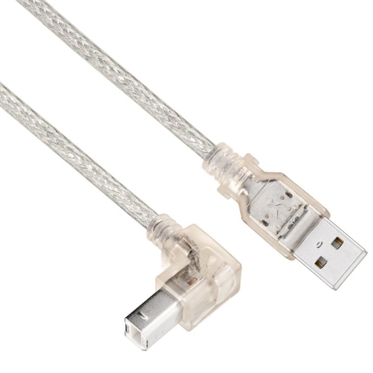 Image of USB 2.0 Hi-Speed cable inchesAinches plug > inchesBinches 90? plug - G