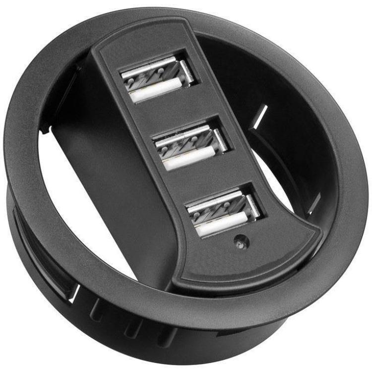 Image of Goobay 3 poorten USB 2.0 hub Zwart