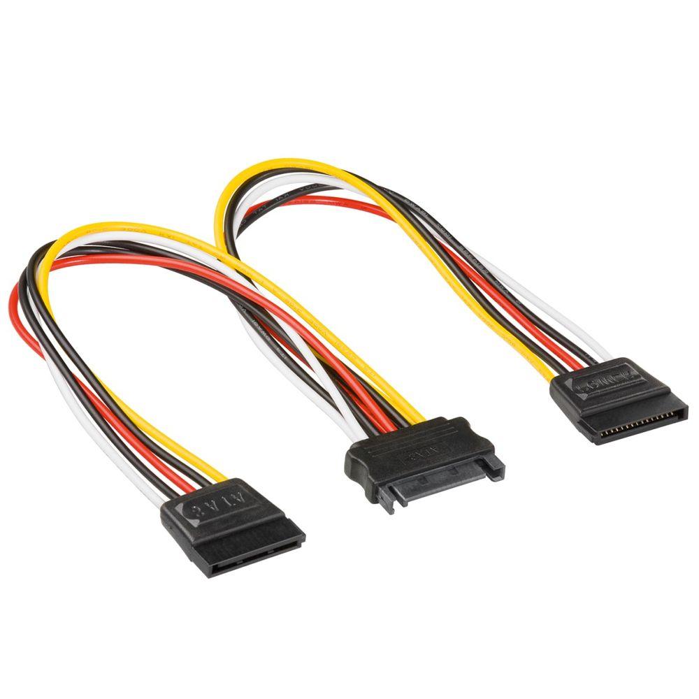 Image of PC Y-Power supply cable SATA jack > 2x SATA plug - Goobay