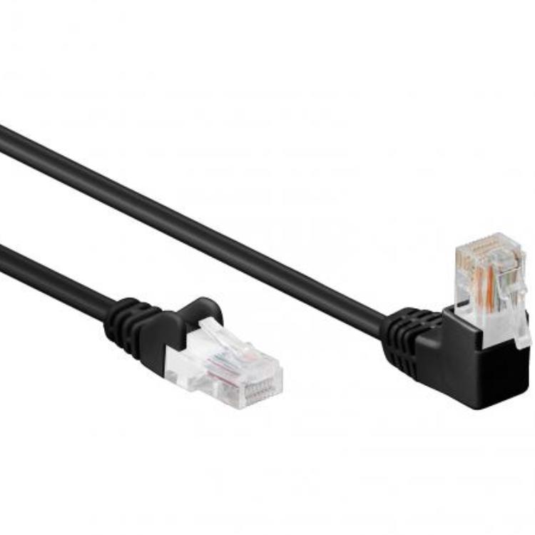 Image of U-UTP Kabel - 2 meter - Zwart - Haakse Netwerkkabel - Goobay