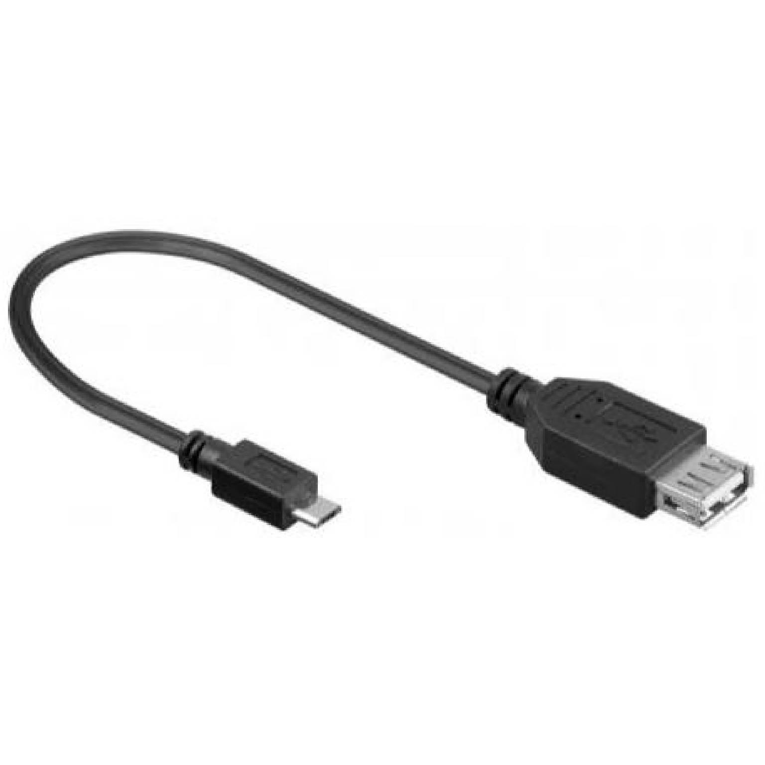 Image of Goobay USB 2.0 Aansluitkabel [1x USB 2.0 stekker micro-B - 1x USB 2.0 bus A] 0.20 m Zwart