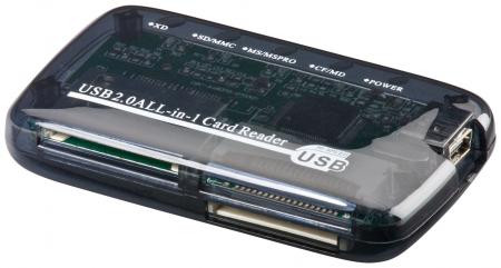 Image of Cardreader All in 1 external USB 2.0 Hi-Speed / 4 card slots - Goobay