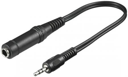 Image of Audio video cable 0,2 m 3,5 mm stereo plug > 6.35 mm stereo jack - Goo