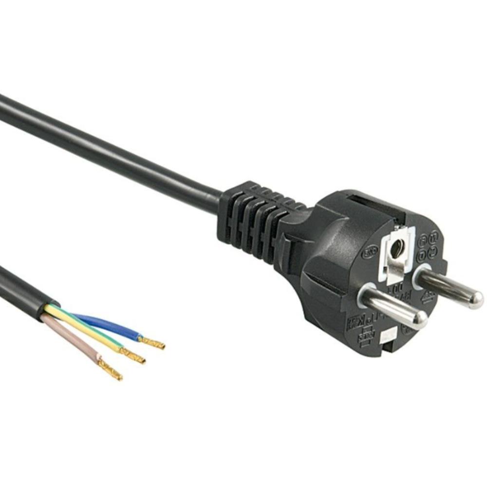 Image of Power cable 2m CEE 7/7 plug > 3 cable ends - Goobay